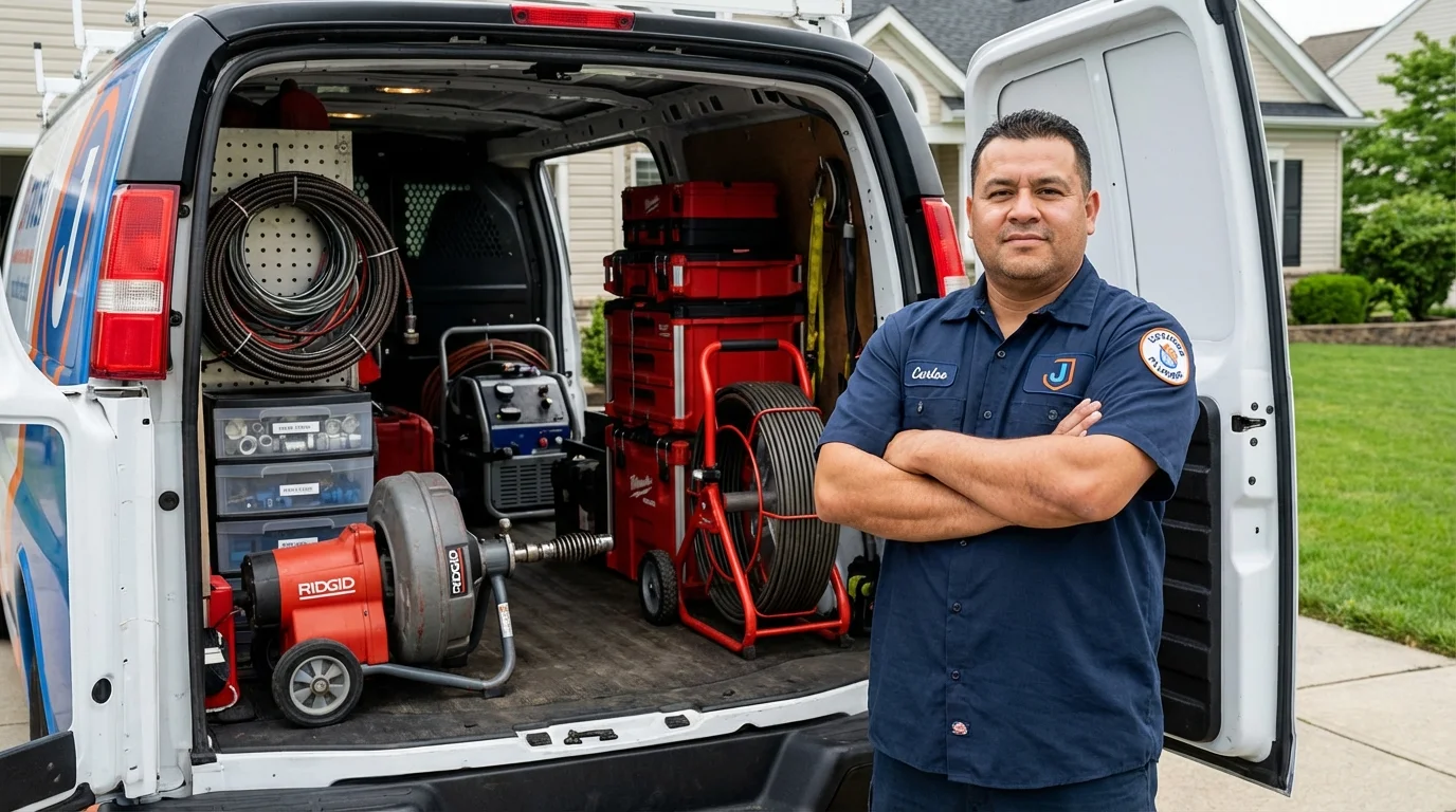 Professional drain cleaning equipment and Johns Plumbing LLC plumber in Calumet City