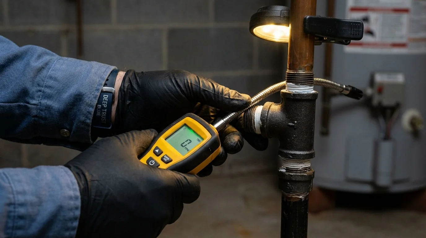 Gas leak detection with electronic sniffer by Johns Plumbing LLC in Calumet City
