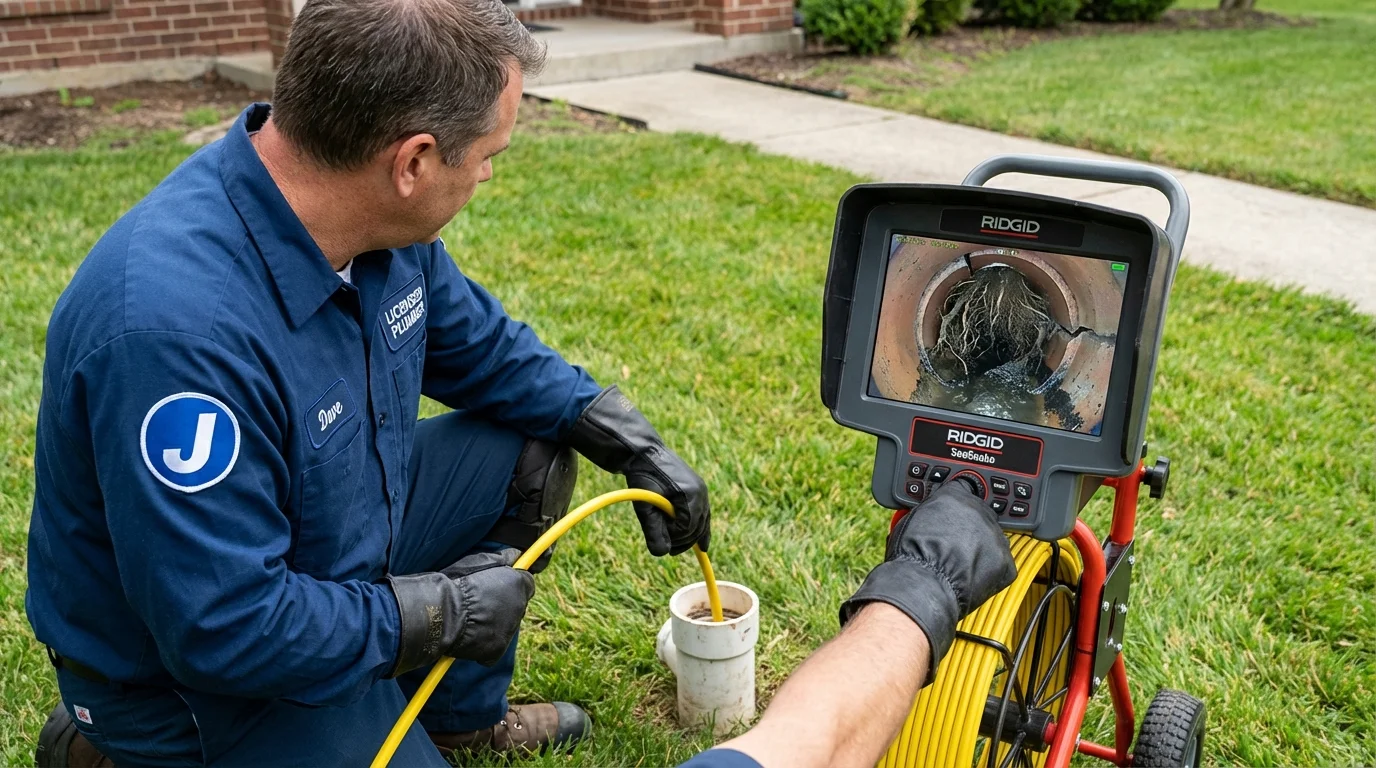 Sewer camera inspection being performed by Johns Plumbing LLC in Calumet City